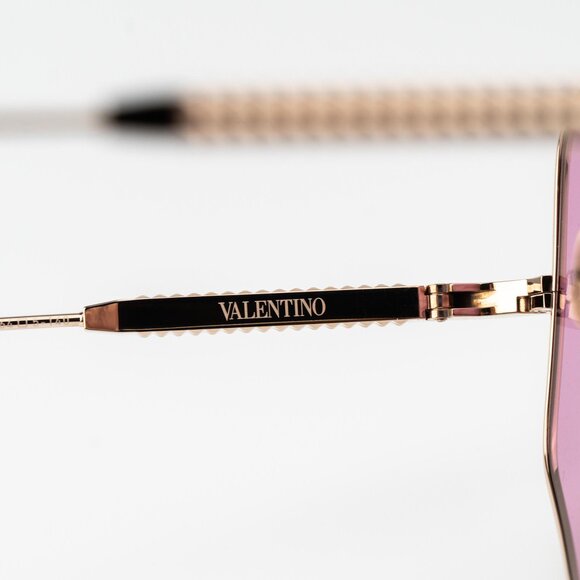 Valentino Men Sunglasses Titanium Gold Pink Oversized Aviator V - HEXAGON - Picture 9 of 14